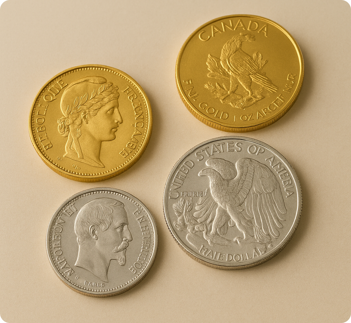 Pièces et lingots d'or d'investissement