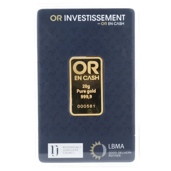 Lingotin or 20 grammes OR EN CASH