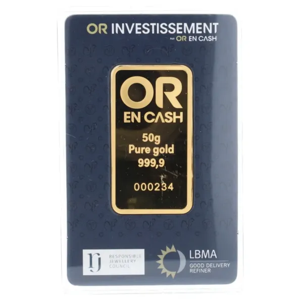 Lingotin or 50 grammes OR EN CASH