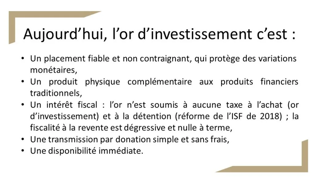 hausse du cours de l'or